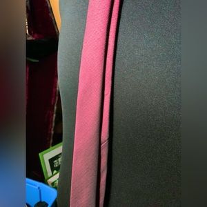 Mens oxblood red black metallic skinny necktie tie polyester